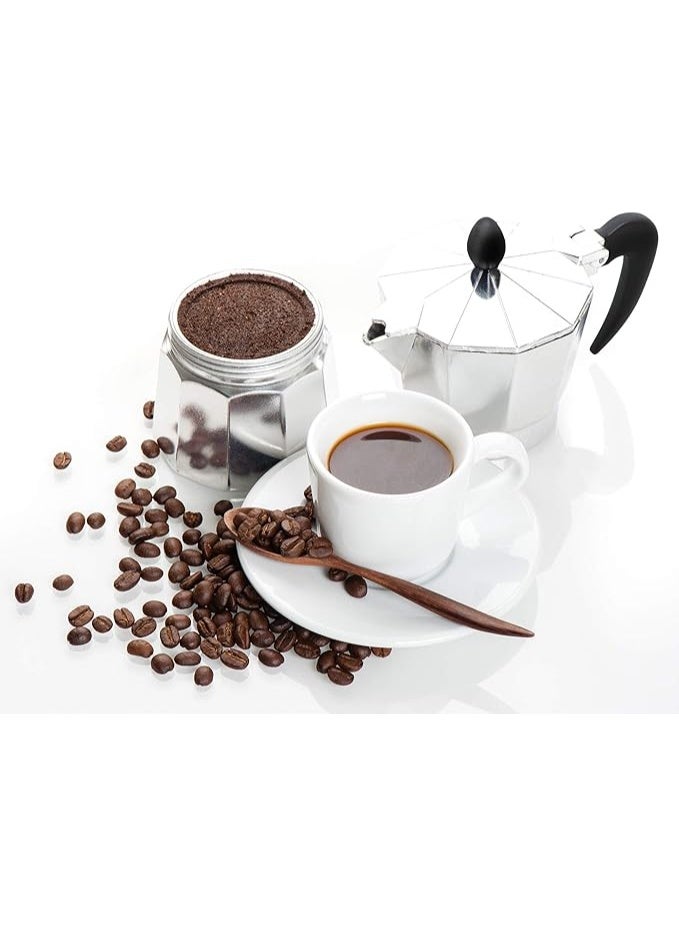 Silver Espresso Coffee Maker for 1 Cup, Practical Design for Stovetop Brewing, Compact Size Ideal for Single Use and Easy Cleaning - Image 3